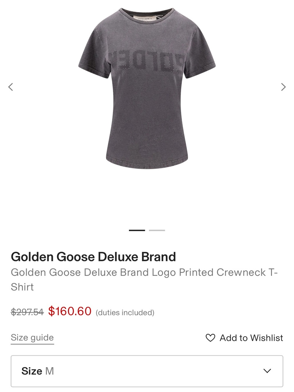 Golden Goose Gray Logo Short Sleeve Crewneck Tee